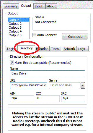 Connect shoutcast dsp to Shoutcast