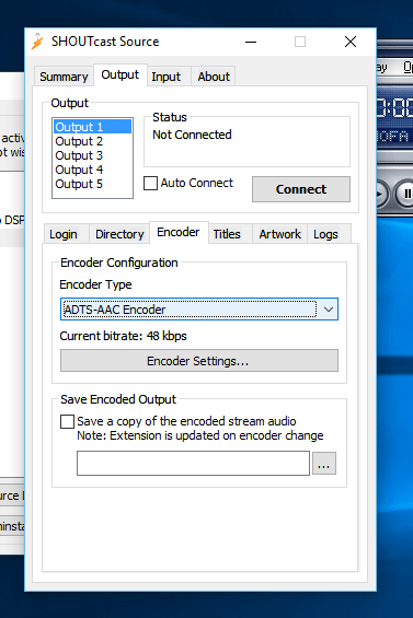 Konfigurasi Shoutcast Encoder AAC